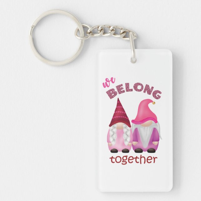 Valentine gnomes: Wir gehören zusammen Schlüsselanhänger (Vorderseite)