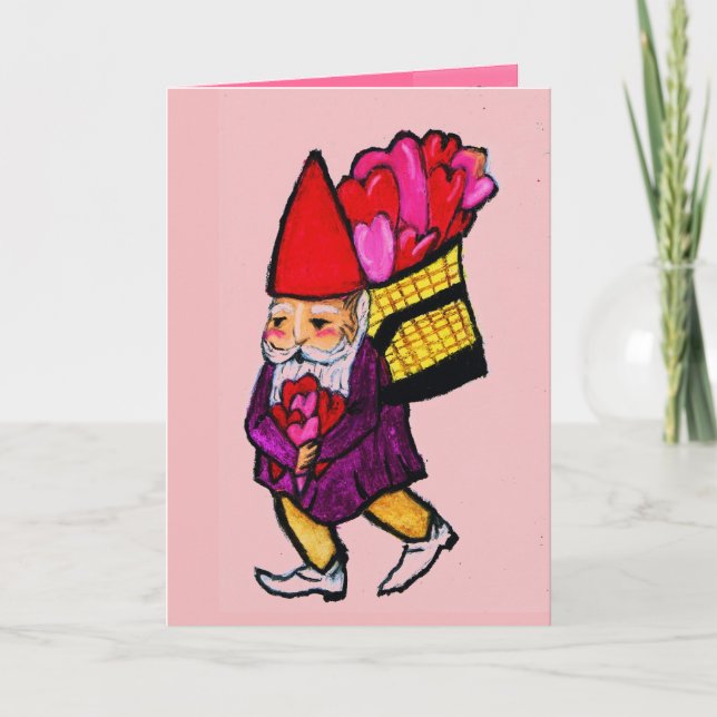 VALENTINE GNOMkarte Feiertagskarte (Vorderseite)