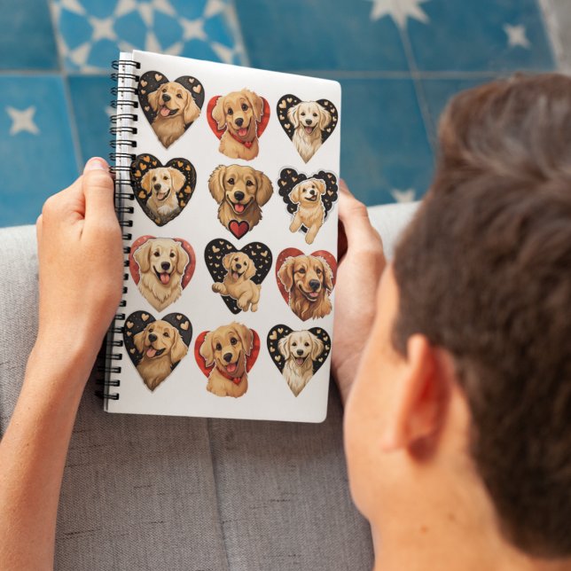 Valentine Golden Retriever Dog Notizblock (Valentine Golden Retriever Dog Notebook)