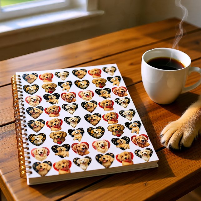 Valentine Golden Retriever Dog Planer (Valentine Golden Retriever Hearts Dog Lover Planner)