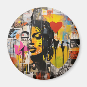 Valentine Graffiti Grunge Kunst Druck Magnet