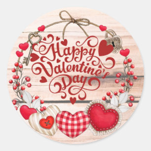 Valentine Greetings Runder Aufkleber