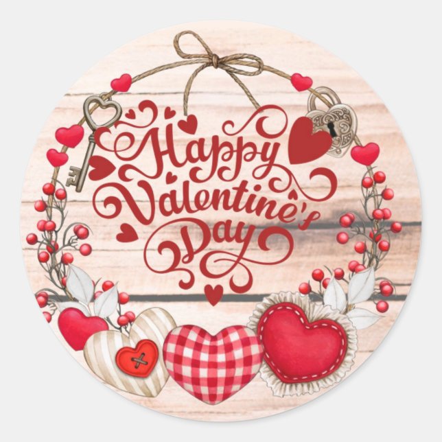 Valentine Greetings Runder Aufkleber (Vorderseite)