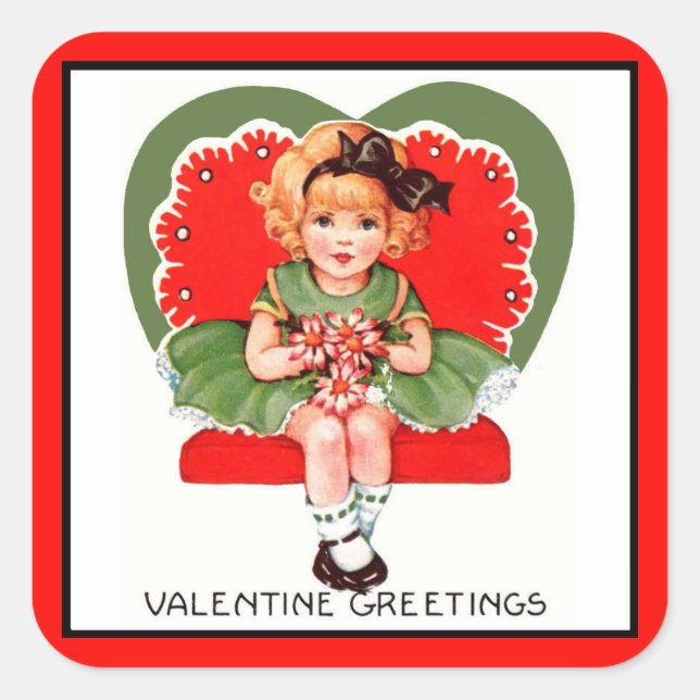 Valentine Greetings Sticker (Vorderseite)