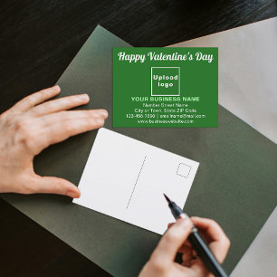 Valentine Gruß auf grüner Postkarte