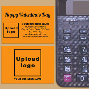Valentine Gruß auf Orange Color Begleitkarte