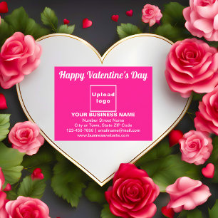 Valentine Gruß auf rosa Postkarte