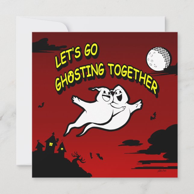 Valentine Halloween Ghosting Enregistrer la carte  (Devant)