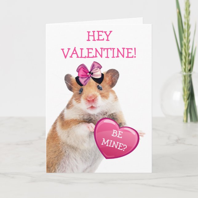 Valentine Hamster/Maus Liebe Feiertagskarte (Vorderseite)