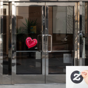 Valentine Heart Accent Window Cling 12x12 Fensteraufkleber