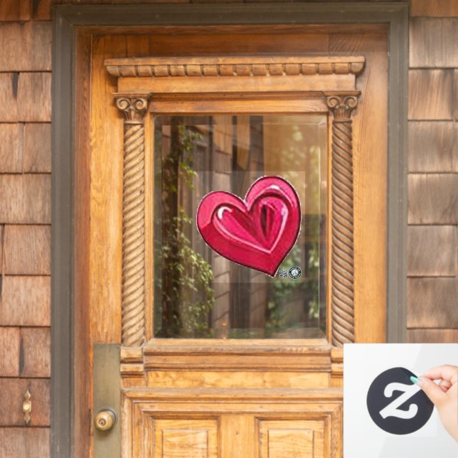 Valentine Heart Accent Window Cling 12x12 Fensteraufkleber (Haustür)