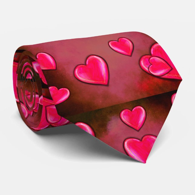 Valentine Heart Art Krawatte (Gerollt)