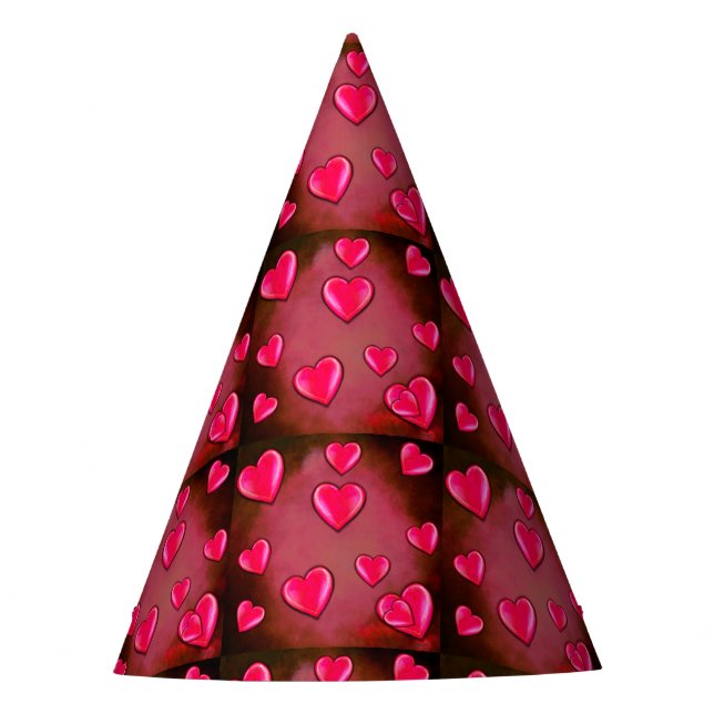 Valentine Heart Art Partyhütchen (Vorderseite)