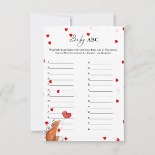 Valentine Heart Baby ABC Babyduschkarte Einladung
