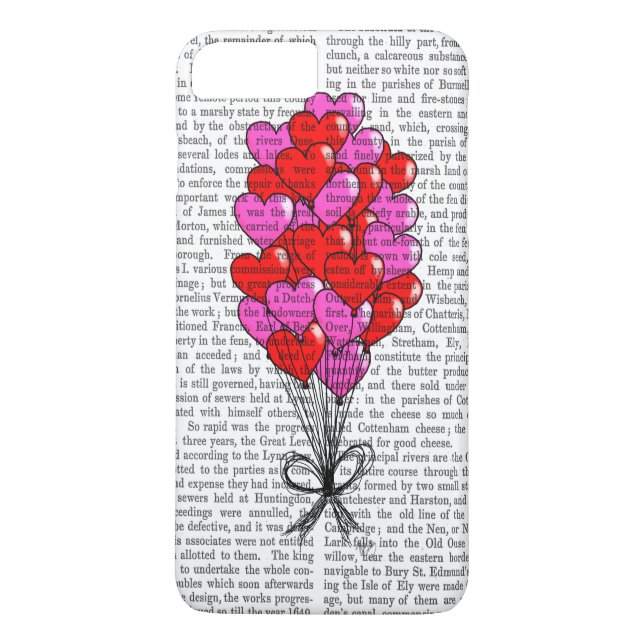 Valentine Heart Balloon Illustration Case-Mate iPhone Hülle (Rückseite)
