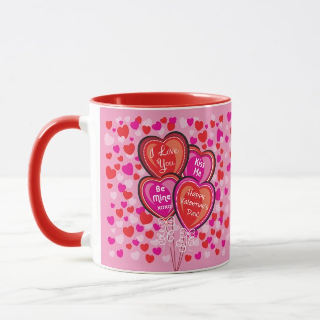 Valentine Heart Balloons Mug (Gauche)