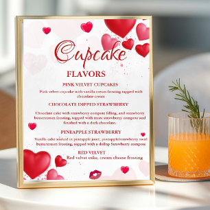 Valentine Heart Cupcake Geschmacksrichtungen Schil Poster