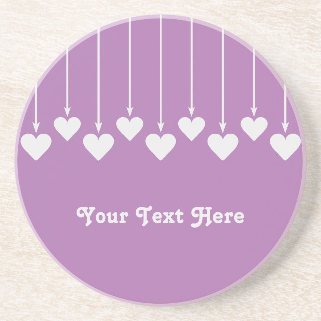 Valentine Heart Custom Monogram Untersetzer (Vorne)