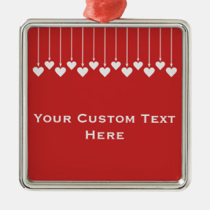 Valentine Heart Custom Ornaments Silbernes Ornament