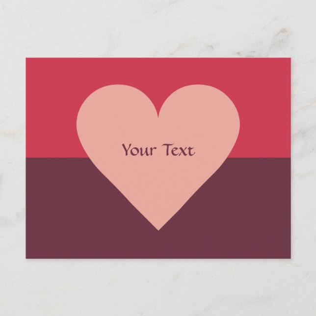 Valentine Heart Custom Postcard Feiertagspostkarte (Vorderseite)