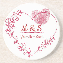 Valentine Heart Floral Coaster Getränkeuntersetzer