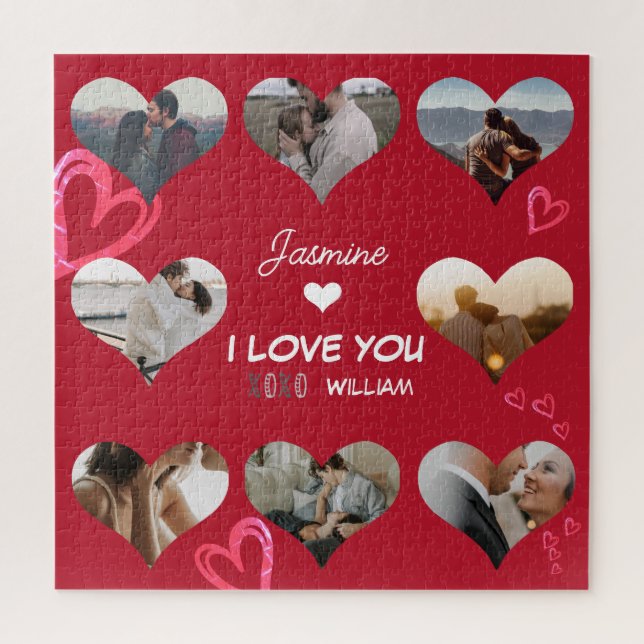 Valentine Heart Foto Collage XO I Liebe Sie (Vertikal)