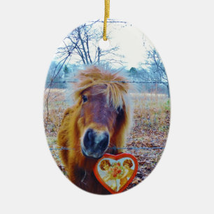 Valentine Heart Horse Keramikornament