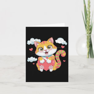 Valentine Heart Kitty Liebe Cat Rainbow Niedlich C Karte