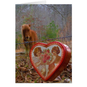 Valentine Heart Miniature Brown Horse