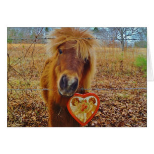 Valentine Heart Miniature Brown Horse