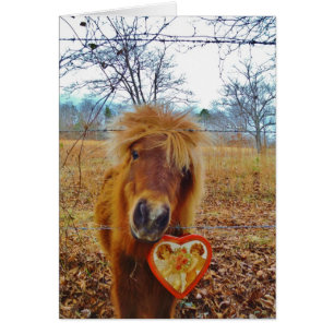 Valentine Heart Miniature Brown Horse
