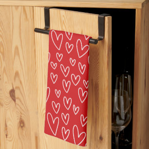 VALENTINE HEART Motif Serviette de cuisine