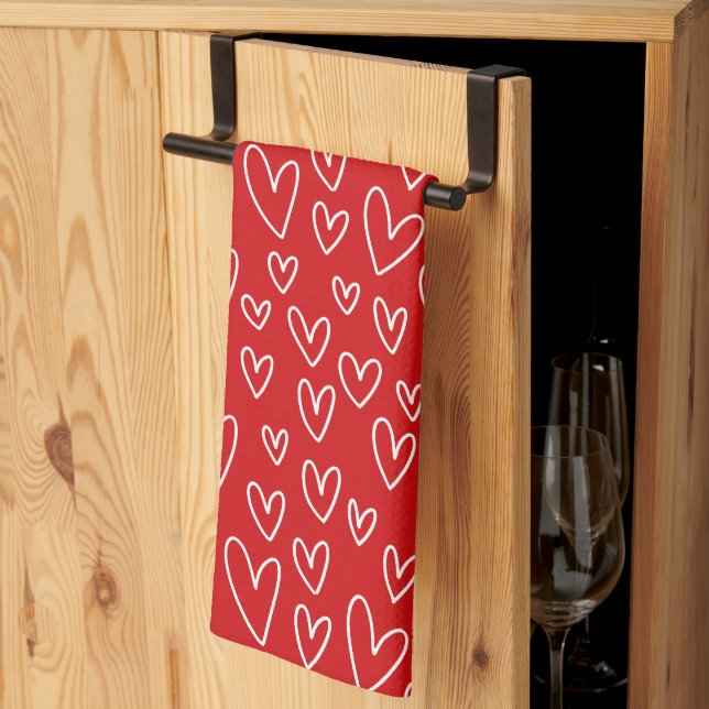 VALENTINE HEART Muster Küchentücher (Drittel gefaltet)