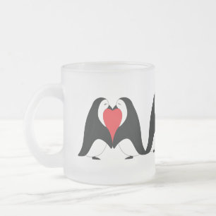 Valentine Heart Penguins Mattglastasse