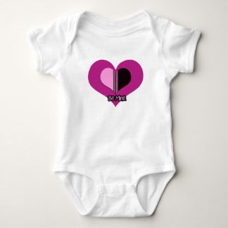 Valentine Heart Pink and Black Be Mine Baby Strampler