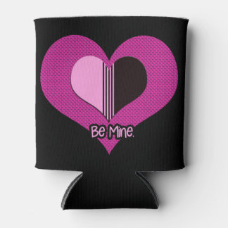 Valentine Heart Pink and Black Be Mine Dosenkühler