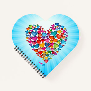 Valentine Heart Shape Watercolor Design-57393 Pape Notizbuch