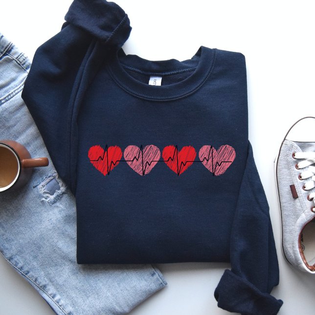 Valentine Heart Sweatshirt, Niedliches Valentinges Sweatshirt (Von Creator hochgeladen)