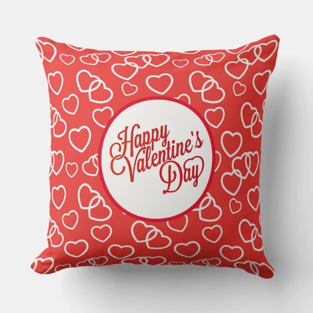 Valentine Heart Throw Kissen (Vorderseite)