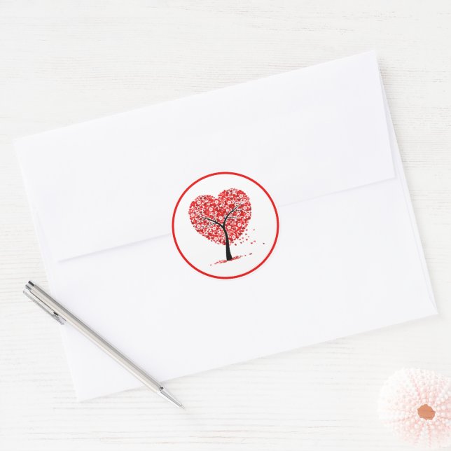 Valentine Heart Tree Floral Sticker  (Umschlag)