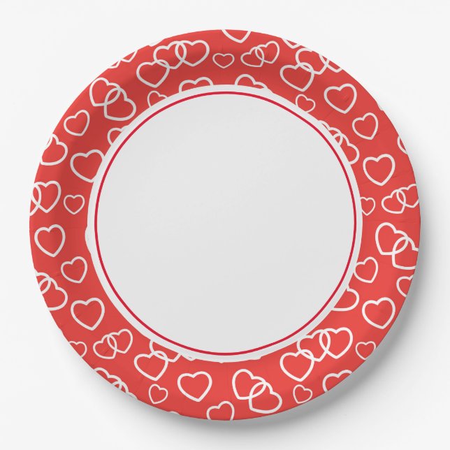 Valentine Hearts 9" Paper Teller (Vorderseite)