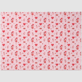 Valentine Hearts and Balloons on Pink Seidenpapier