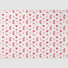 Valentine Hearts and Balloons on White Seidenpapier