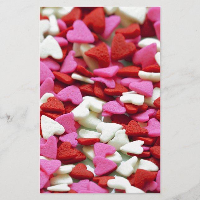 Valentine Hearts Briefpapier (Vorderseite)