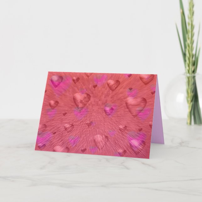 Valentine Hearts Card Feiertagskarte (Vorderseite)