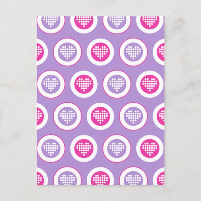 Valentine Hearts Card Feiertagspostkarte (Vorderseite)