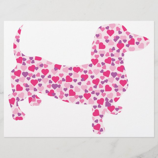 Valentine Hearts Dachshund (Vorderseite)