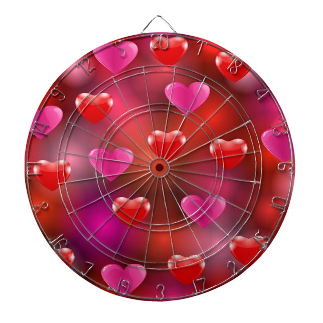 Valentine Hearts Dartscheibe (vorne)