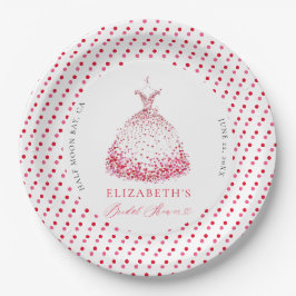 Valentine Hearts Dress Bow Elegantes Brautparty Pappteller