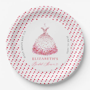 Valentine Hearts Dress Bow Elegantes Brautparty Pappteller